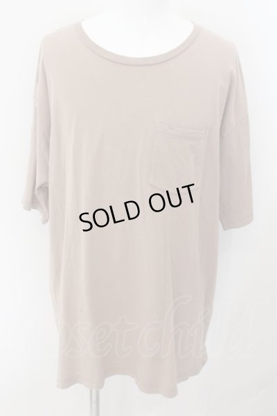 画像1: NO ID. / ポケットUネックコットンBIGTシャツ ONE ライトブラウン O-24-09-26-057-NO-ts-YM-ZT172