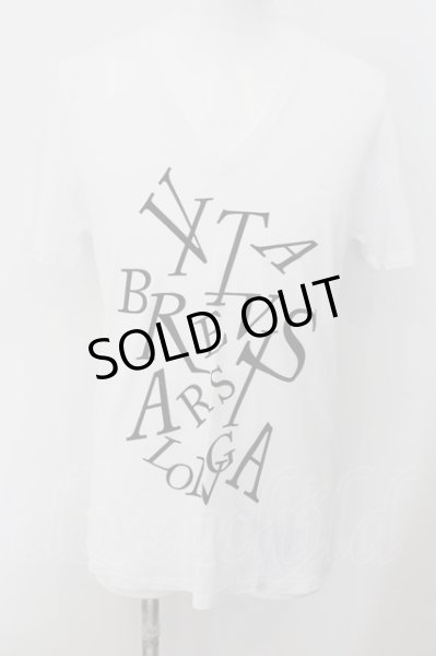 画像1: NO ID. / メッセージプリントV/N-Tシャツ 2 ホワイト O-24-09-26-060-NO-ts-YM-OS (1)