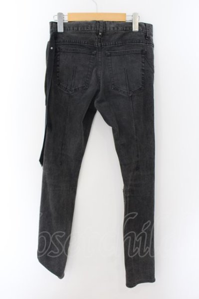 画像2: 青激-SEIGEKI- / ニークラッシュストレッチスキニーパンツ  グレー O-24-09-26-062-GE-pa-YM-ZT161 (2)