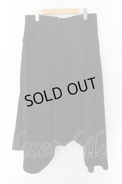 画像2: NO ID. BLACK / TRシャギージャージーアシンメトリードレープトラウザーズパンツ 2 ブラック O-24-09-26-079-NO-pa-YM-OS (2)