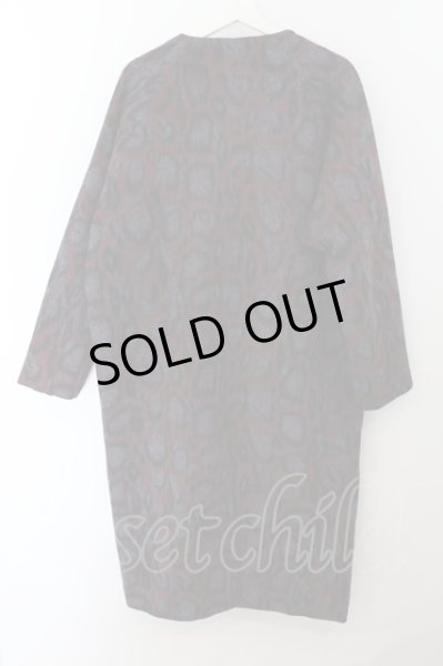 画像2: NO ID. BLACK / BIGノーカラー中綿1Bロングジャケット ONE ヒョウ（パープル） O-24-09-26-010-NO-ou-YM-OS (2)