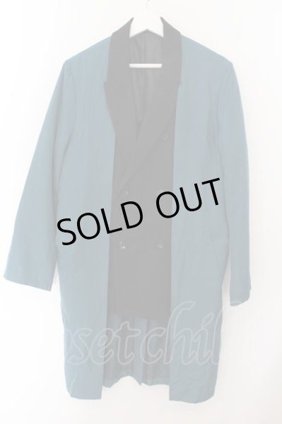 画像1: NO ID. / レイヤードWブレストチェスターコート 1 グリーンｘブラック O-24-09-26-023-NO-ja-YM-ZT081 (1)