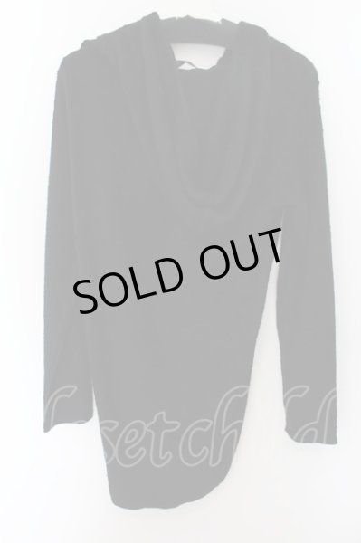 画像2: NO ID. / シャギーニットスキッパーパーカー 1 ブラック O-24-09-26-027-NO-to-YM-ZT023 (2)