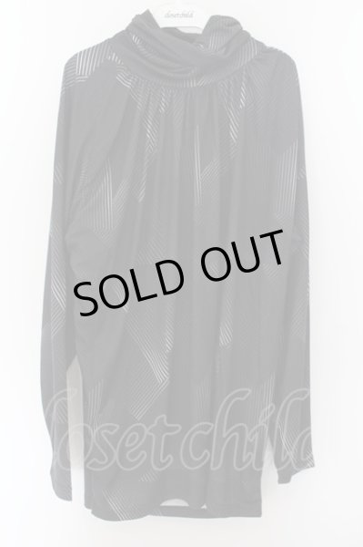 画像1: NO ID. BLACK / ネックギャザータートルネックロンTカットソー ONE ブラックミックス O-24-09-26-028-NO-to-YM-ZT049 (1)