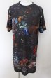 画像1: NO ID. BLACK / グラフィックフラワープリントロングTシャツ  ブラック O-24-09-26-032-NO-ts-YM-ZT049 (1)