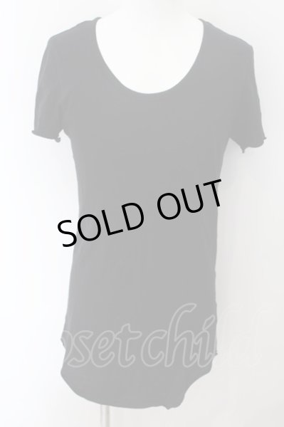 画像1: NO ID. BLACK / C天竺クロスシームUネック Tシャツ 1 ブラック O-24-09-26-033-NO-ts-YM-OS (1)