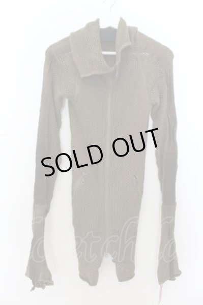 画像2: LGB / ZIP UP/STD KNIT パッチスカルローゲージニット 1 カーキ O-24-09-27-004-LG-to-YM-OS (2)