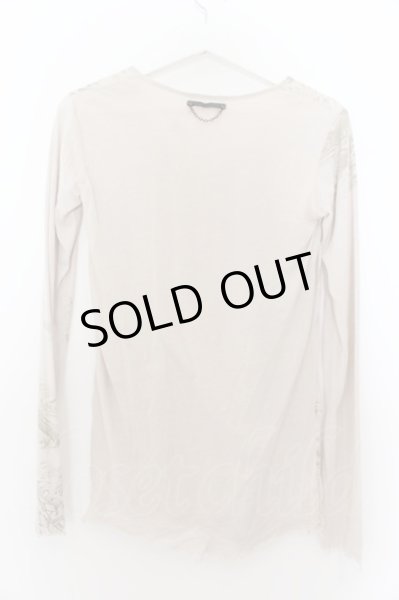 画像4: 14th Addiction / ダメージVネックプリントカットソー 0（レディース） ベージュ O-24-09-27-037-14-to-YM-OS (4)