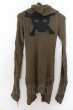 画像1: LGB / ZIP UP/STD KNIT パッチスカルローゲージニット 1 カーキ O-24-09-27-004-LG-to-YM-OS (1)