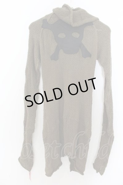 画像1: LGB / ZIP UP/STD KNIT パッチスカルローゲージニット 1 カーキ O-24-09-27-004-LG-to-YM-OS (1)