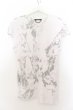 画像3: 14th Addiction / バックリペア総柄VネックTシャツ 0（レディース） オフホワイト+ピンク O-24-09-27-039-14-ts-YM-ZT327 (3)