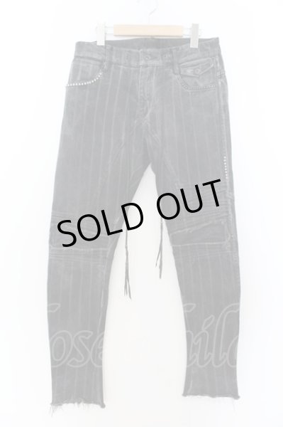 画像1: KMRii / MOON WALKER-01 レザーパッチデニムパンツ 1 グレー O-24-09-27-056-KM-pa-YM-ZT362 (1)