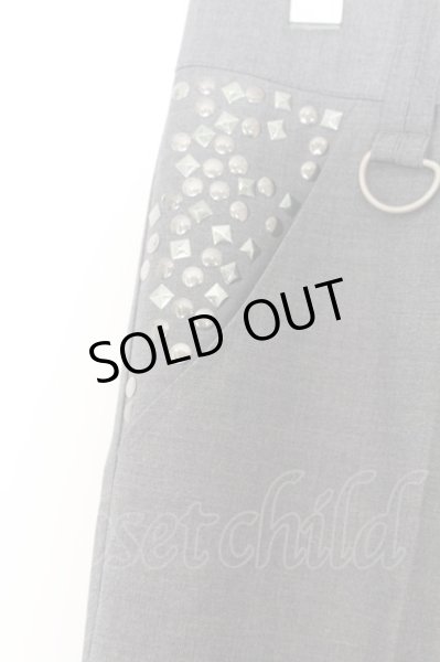 画像2: NO ID. / スタッズスラックス 1 グレー O-24-09-27-057-NO-pa-OW-ZT503 (2)