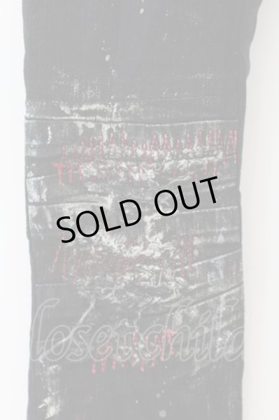 画像2: LGB / S-WOLF ステッチバイカーデニムパンツ 32 ブラックｘレッド O-24-09-27-060-LG-pa-YM-OS (2)