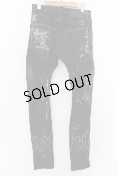 画像4: LGB / S-WOLF ステッチバイカーデニムパンツ 32 ブラックｘレッド O-24-09-27-060-LG-pa-YM-OS (4)