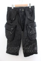 【WINTERセール】FUGA / Victorゴートレザークロップドガスマスクカーゴパンツ 46 ブラック O-24-09-27-065-FU-ou-YM-ZT-ML007