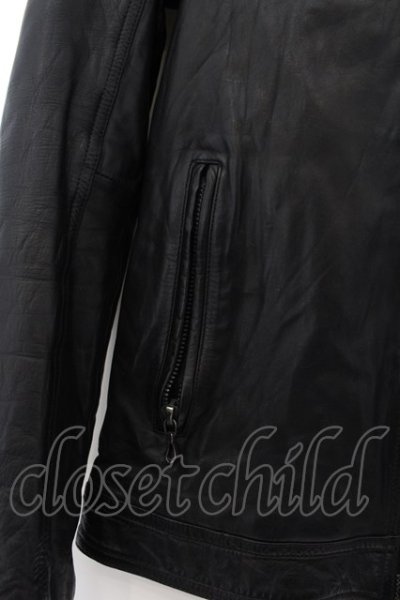 画像2: 【WINTERセール】SHELLAC / カウハイドクロゼットフードシングルジャケット 44 ブラック O-24-09-27-068-SH-ja-YM-ZT-ML017