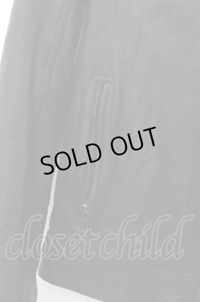 画像2: SHELLAC / カウハイドクロゼットフードシングルジャケット 44 ブラック O-24-09-27-068-SH-ja-YM-ZT-ML017 (2)