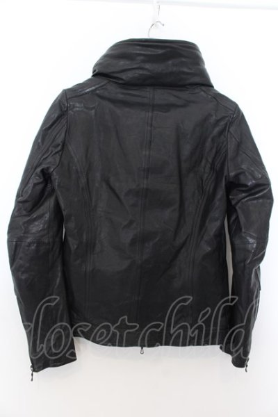 画像4: 【WINTERセール】SHELLAC / カウハイドクロゼットフードシングルジャケット 44 ブラック O-24-09-27-068-SH-ja-YM-ZT-ML017