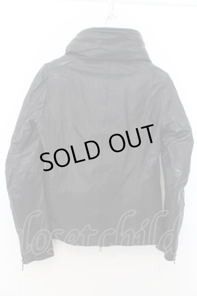 画像4: SHELLAC / カウハイドクロゼットフードシングルジャケット 44 ブラック O-24-09-27-068-SH-ja-YM-ZT-ML017 (4)