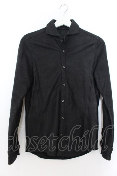 画像1: 【WINTERセール】FUGA / Polish ゴートヌバックレザーシャツ 44 ブラック O-24-09-27-070-FU-sh-YM-ZT-ML005