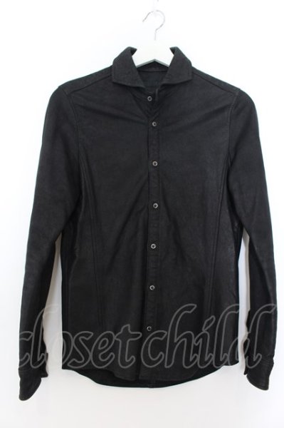 画像1: FUGA / Polish ゴートヌバックレザーシャツ 44 ブラック O-24-09-27-070-FU-sh-YM-ZT-ML005 (1)