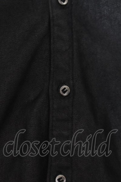 画像2: FUGA / Polish ゴートヌバックレザーシャツ 44 ブラック O-24-09-27-070-FU-sh-YM-ZT-ML005 (2)