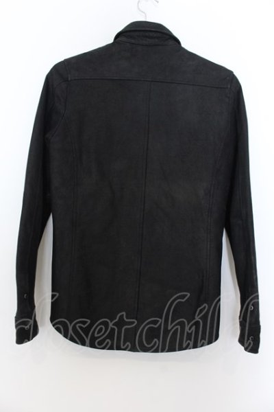 画像3: 【WINTERセール】FUGA / Polish ゴートヌバックレザーシャツ 44 ブラック O-24-09-27-070-FU-sh-YM-ZT-ML005