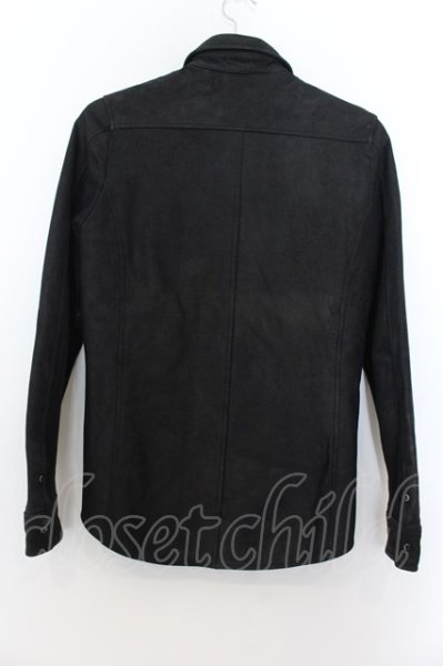 画像3: FUGA / Polish ゴートヌバックレザーシャツ 44 ブラック O-24-09-27-070-FU-sh-YM-ZT-ML005 (3)