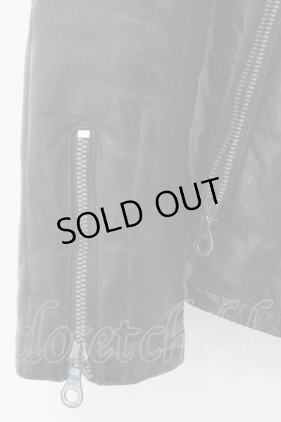 画像2: BACKLASH / フルタンニンバッファローレザー ダウンジャケット 2 ブラック O-24-09-27-072-BA-ou-YM-ZT-ML018 (2)