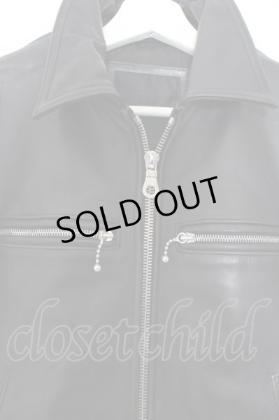 画像4: Luv maison / カウレザー襟付きシングルライダースジャケット L ブラック O-24-09-27-073-Lu-ou-YM-ZT-ML006 (4)