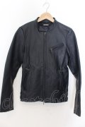 【WINTERセール】GOSTAR DE FUGA / HardryEver ホースレザーシングルライダースジャケット 44 ネイビー O-24-09-27-075-GO-ja-YM-ZT-ML018