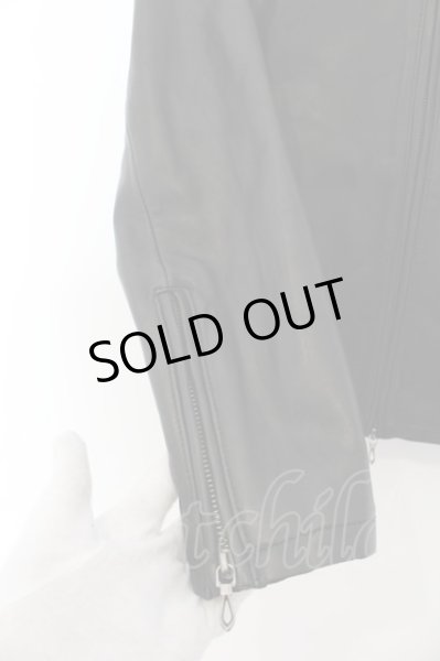 画像2: FUGA / StellarWind ボトルネックラムレザーライダースジャケット 44 ブラック O-24-09-27-081-FU-ja-YM-ZT1008 (2)