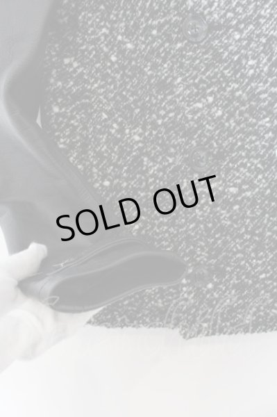 画像2: FUGA / Lucifer レザー切り替えメルトンPコート 44 ミックス O-24-09-27-083-FU-ou-YM-M125 (2)