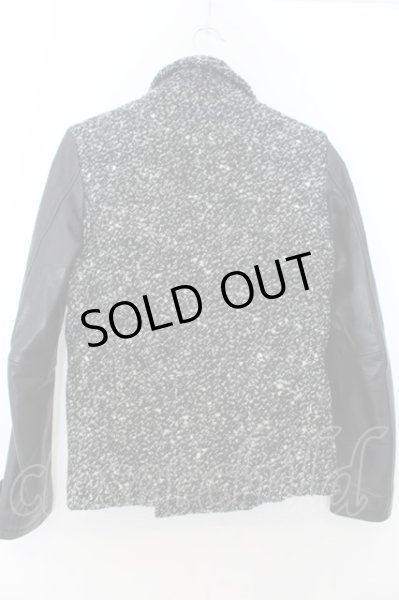 画像3: FUGA / Lucifer レザー切り替えメルトンPコート 44 ミックス O-24-09-27-083-FU-ou-YM-M125 (3)