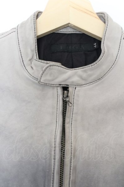 画像2: FUGA / Higher Ground ゴートレザーグラデーションシングルライダースジャケット 44 グレイｘブラック O-24-09-27-085-FU-ja-YM-ML005 (2)