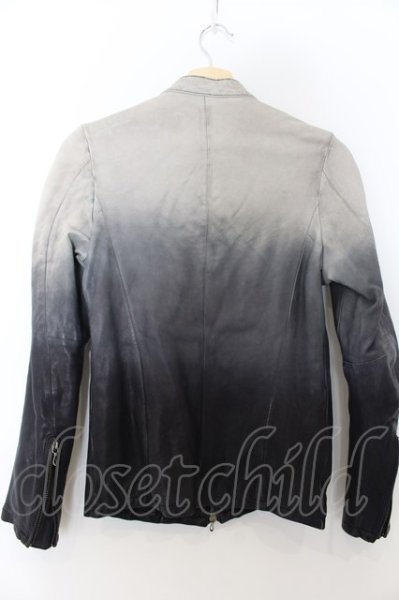 画像4: FUGA / Higher Ground ゴートレザーグラデーションシングルライダースジャケット 44 グレイｘブラック O-24-09-27-085-FU-ja-YM-ML005 (4)