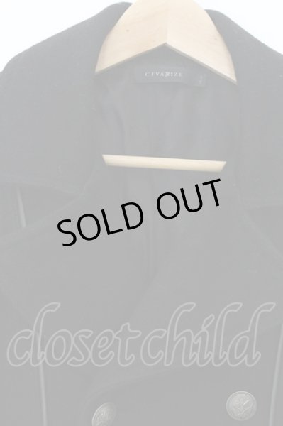 画像2: CIVARIZE / Kick レザーパイピングメルトンPコート 44 ブラック O-24-09-27-086-CI-ou-YM-ZT-M125 (2)