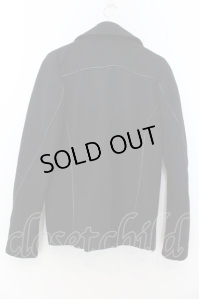 画像3: CIVARIZE / Kick レザーパイピングメルトンPコート 44 ブラック O-24-09-27-086-CI-ou-YM-ZT-M125 (3)