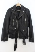 【WINTERセール】GOSTAR DE FUGA / Decipher ラムレザーダブルライダースジャケット 44 ブラック O-24-09-27-091-GO-ou-YM-ZT-ML018