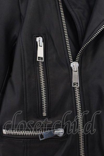 画像2: GOSTAR DE FUGA / Decipher ラムレザーダブルライダースジャケット 44 ブラック O-24-09-27-091-GO-ou-YM-ZT-ML018 (2)