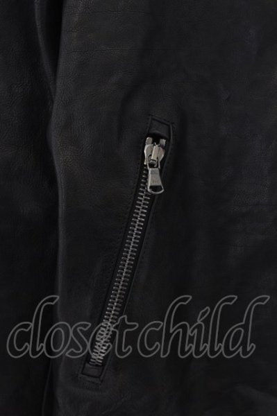 画像2: 5351pour les Hommes / DIRECTOR'S カウハイドセミダブルライダースジャケット 46 ブラック O-24-09-27-092-53-ou-YM-ZT-ML017 (2)