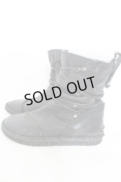 画像2: 14th Addiction / moccasin leather ブーツ 約27.5cm-28cm ブラック O-24-09-27-101-14-sho-YM-OS (2)