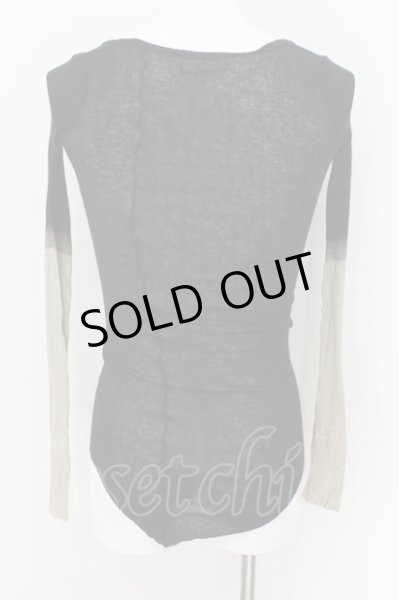 画像2: IFSIXWASNINE / WIRED/LSV　グラデーションカットソー 0（レディース） ブラックｘアイボリー O-24-09-29-057-IF-to-YM-OS (2)