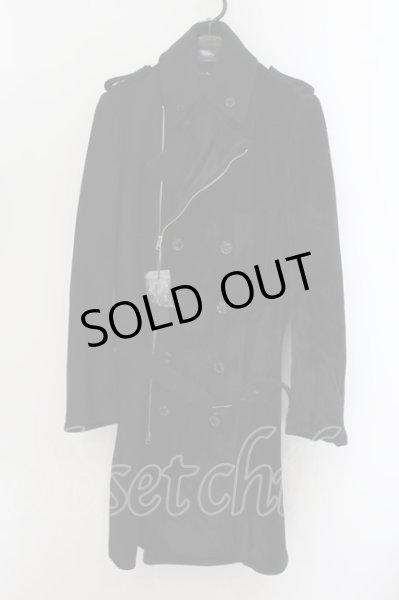 画像1: CIVARIZE / 切り替えライダーストレンチコート F ブラック O-24-09-29-007-CI-ou-YM-ZT-M004 (1)