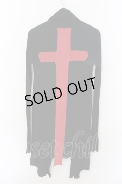 画像2: LGB / BACK/CROSS CARDI-1　カーディガン 0 ブラックｘレッド O-24-09-29-072-LG-to-YM-OS (2)