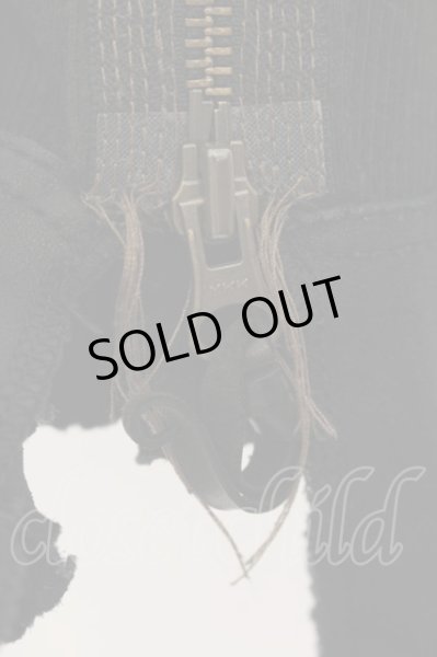 画像3: 14th Addiction / レザー切り替え総柄リブロングパーカー  ブラック O-24-09-29-073-14-to-YM-OS (3)