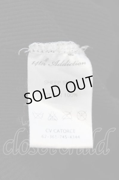 画像4: 14th Addiction / レザー切り替え総柄リブロングパーカー  ブラック O-24-09-29-073-14-to-YM-OS (4)