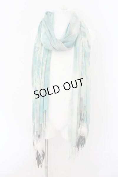 画像1: 【WINTERセール】KMRii / MAGNOLIA STOLE Feather　ストール  ターコイズ O-24-09-29-082-KM-za-YM-ZT273