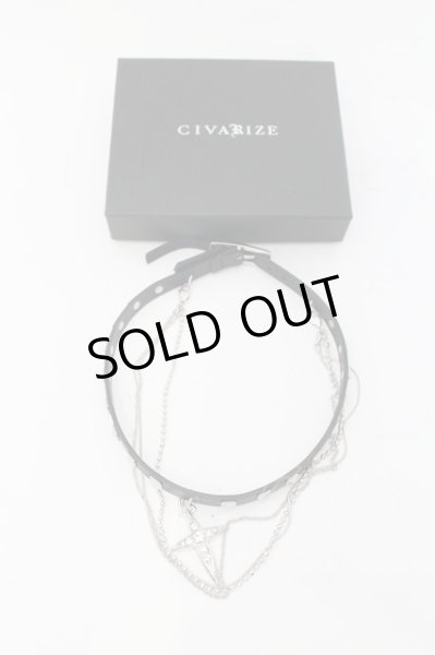 画像3: CIVARIZE / × ROOTコラボレザーチョーカー ブラックｘシルバー O-24-09-29-085-CI-ac-YM-ZT-ML010 (3)